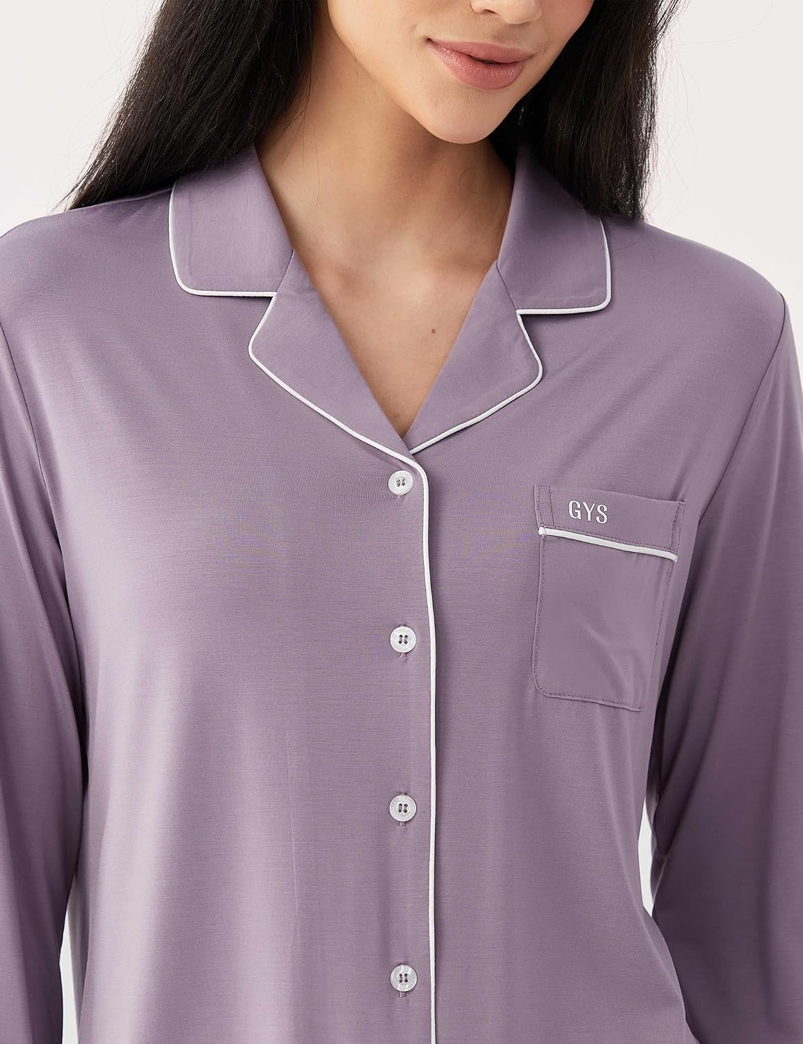 image:imageGYS Bamboo Viscose Long Sleeve Pajamas for WomenViolet