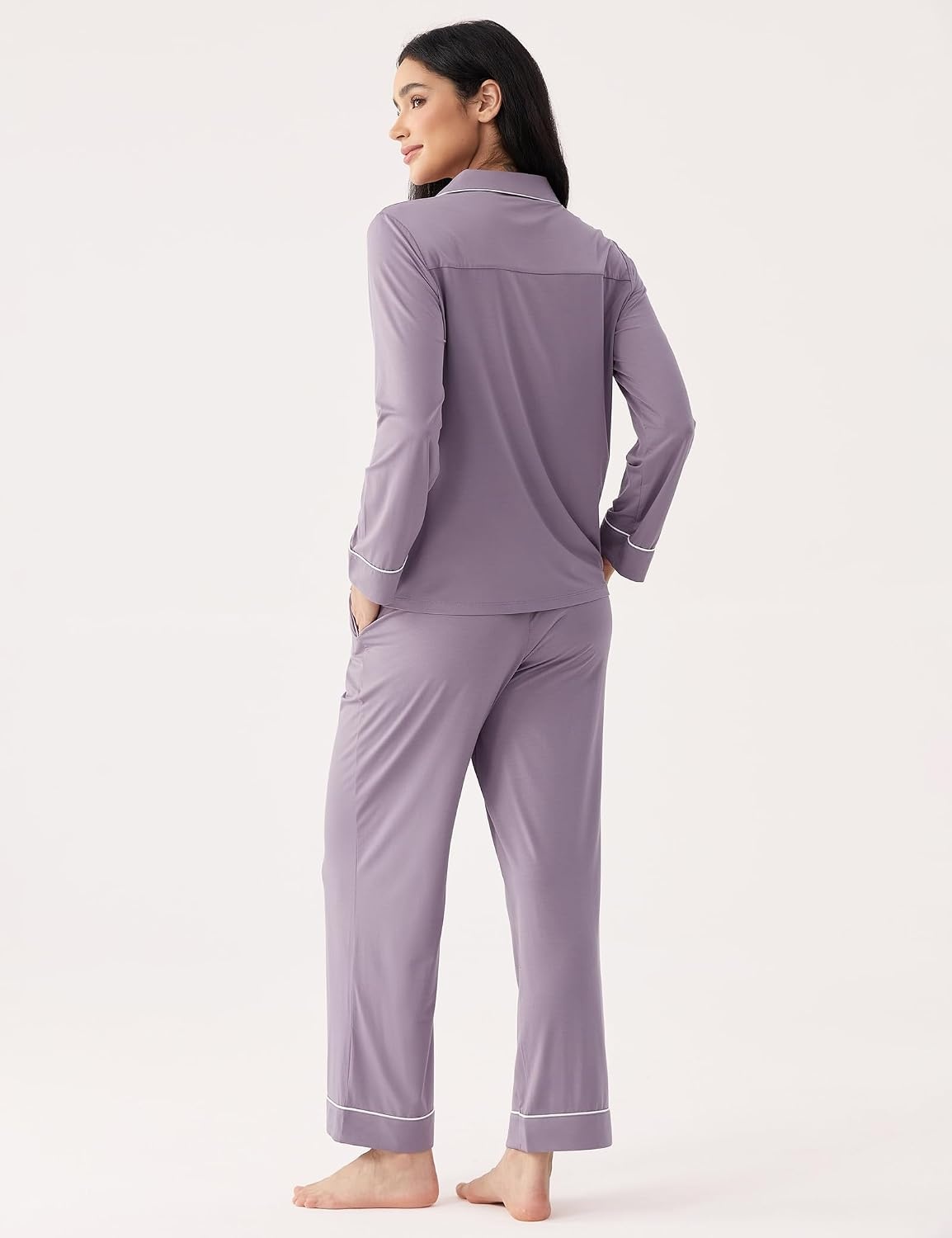 image:imageGYS Bamboo Viscose Long Sleeve Pajamas for WomenViolet