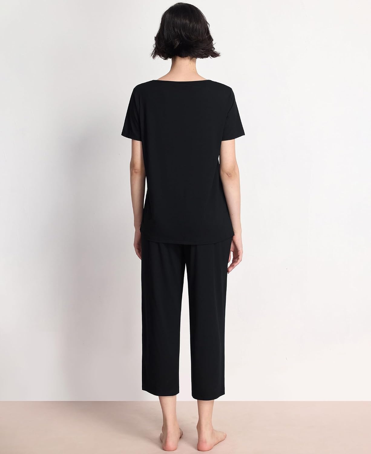 image:imageGYS Bamboo Viscose Pajama Set for Women Cooling MoistureWicking SleepwearBlack