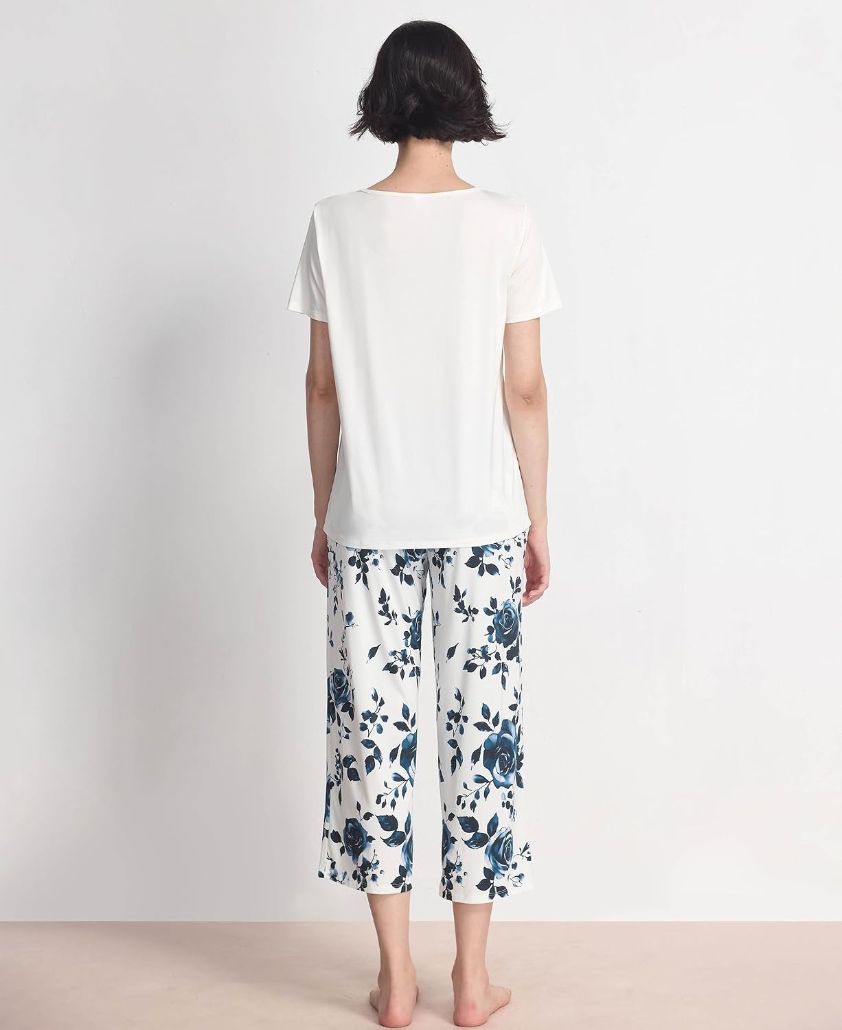 image:imageGYS Bamboo Viscose Pajama Set for Women Cooling MoistureWicking SleepwearBlue Rose
