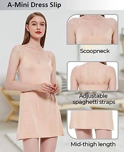 image:imageGYS Womens Bamboo Viscose Full Slips for Under Dresses Cami Slip DressBeige