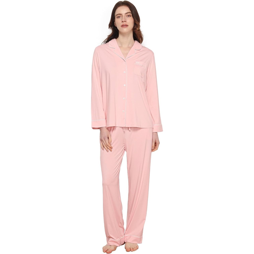 image:imageGYS Bamboo Viscose Long Sleeve Pajamas for WomenPink