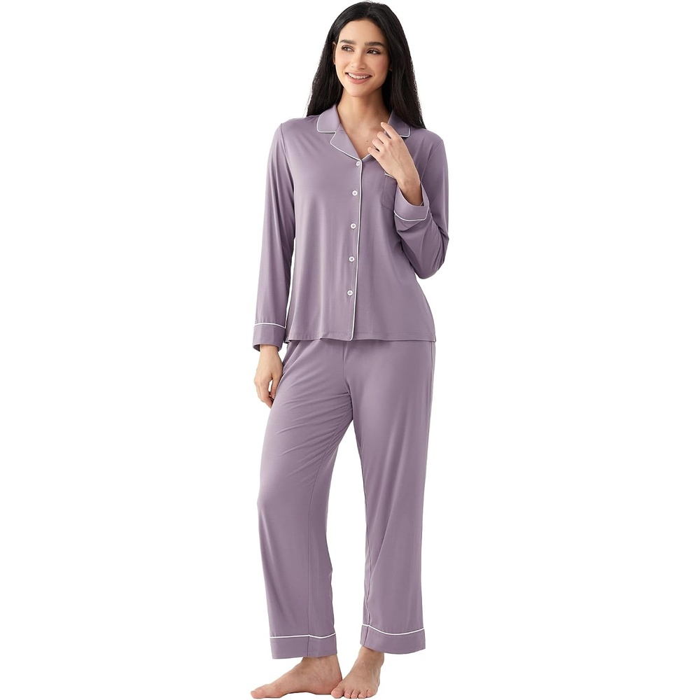 image:imageGYS Bamboo Viscose Long Sleeve Pajamas for WomenViolet
