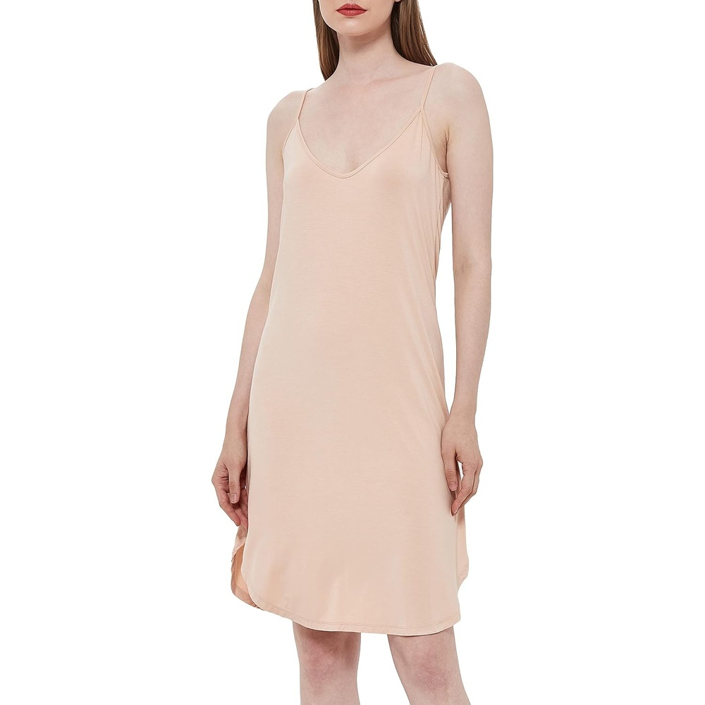 image:imageGYS Womens Bamboo Viscose Full Slips for Under Dresses Cami Slip DressLong Beige