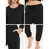GYS Bamboo Viscose Cooling Long Sleeve Pajamas for Women(Black)