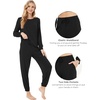 GYS Bamboo Viscose Cooling Long Sleeve Pajamas for Women(Black)