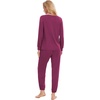 GYS Bamboo Viscose Cooling Long Sleeve Pajamas for Women(Boysenberry)