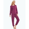 GYS Bamboo Viscose Cooling Long Sleeve Pajamas for Women(Boysenberry)