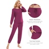 GYS Bamboo Viscose Cooling Long Sleeve Pajamas for Women(Boysenberry)