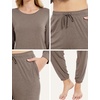 GYS Bamboo Viscose Cooling Long Sleeve Pajamas for Women(Camel)