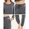 GYS Bamboo Viscose Cooling Long Sleeve Pajamas for Women(Charcoal)