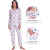 GYS Bamboo Viscose Cooling Long Sleeve Pajamas for Women(Deep Pink Dots)