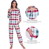 GYS Bamboo Viscose Cooling Long Sleeve Pajamas for Women(Green Plaid)