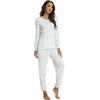 GYS Bamboo Viscose Cooling Long Sleeve Pajamas for Women(Grey Leopard)