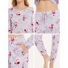 GYS Bamboo Viscose Cooling Long Sleeve Pajamas for Women(Grey Peony)
