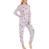 GYS Bamboo Viscose Cooling Long Sleeve Pajamas for Women(Grey Peony)
