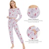 GYS Bamboo Viscose Cooling Long Sleeve Pajamas for Women(Grey Peony)