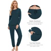GYS Bamboo Viscose Cooling Long Sleeve Pajamas for Women(Indigo)
