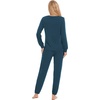 GYS Bamboo Viscose Cooling Long Sleeve Pajamas for Women(Lyons Blue)
