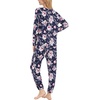 GYS Bamboo Viscose Cooling Long Sleeve Pajamas for Women(Navy Peony)