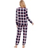 GYS Bamboo Viscose Cooling Long Sleeve Pajamas for Women(Navy Red Plaid)