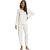 GYS Bamboo Viscose Cooling Long Sleeve Pajamas for Women(Oat Leopard)