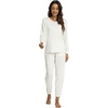 GYS Bamboo Viscose Cooling Long Sleeve Pajamas for Women(Oat Leopard)