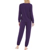 GYS Bamboo Viscose Cooling Long Sleeve Pajamas for Women(Purple)