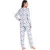 GYS Bamboo Viscose Cooling Long Sleeve Pajamas for Women(Purple Dots)