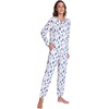 GYS Bamboo Viscose Cooling Long Sleeve Pajamas for Women(Purple Dots)