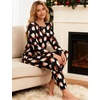 GYS Bamboo Viscose Cooling Long Sleeve Pajamas for Women(Santa Claus Black)
