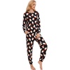 GYS Bamboo Viscose Cooling Long Sleeve Pajamas for Women(Santa Claus Black)