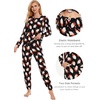 GYS Bamboo Viscose Cooling Long Sleeve Pajamas for Women(Santa Claus Black)