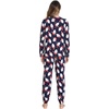 GYS Bamboo Viscose Cooling Long Sleeve Pajamas for Women(Santa Claus Navy)