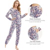 GYS Bamboo Viscose Cooling Long Sleeve Pajamas for Women(Violet Floral)