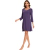 GYS Bamboo Viscose Long Sleeve Nightgowns for Women(Air Purple)