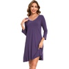 GYS Bamboo Viscose Long Sleeve Nightgowns for Women(Air Purple)