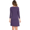GYS Bamboo Viscose Long Sleeve Nightgowns for Women(Air Purple)