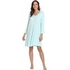 GYS Bamboo Viscose Long Sleeve Nightgowns for Women(Aqua Green)