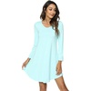 GYS Bamboo Viscose Long Sleeve Nightgowns for Women(B- Aqua)