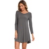 GYS Bamboo Viscose Long Sleeve Nightgowns for Women(B- Dark Heather Grey)
