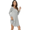 GYS Bamboo Viscose Long Sleeve Nightgowns for Women(B- Heather Grey)