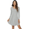 GYS Bamboo Viscose Long Sleeve Nightgowns for Women(B- Heather Grey)