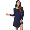 GYS Bamboo Viscose Long Sleeve Nightgowns for Women(B- Navy)