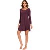 GYS Bamboo Viscose Long Sleeve Nightgowns for Women(B- Prune Purple)