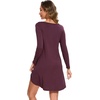 GYS Bamboo Viscose Long Sleeve Nightgowns for Women(B- Prune Purple)