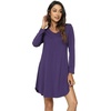 GYS Bamboo Viscose Long Sleeve Nightgowns for Women(B- Purple)