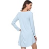 GYS Bamboo Viscose Long Sleeve Nightgowns for Women(B- Sterling Blue)