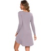 GYS Bamboo Viscose Long Sleeve Nightgowns for Women(B- Violet)