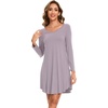 GYS Bamboo Viscose Long Sleeve Nightgowns for Women(B- Violet)